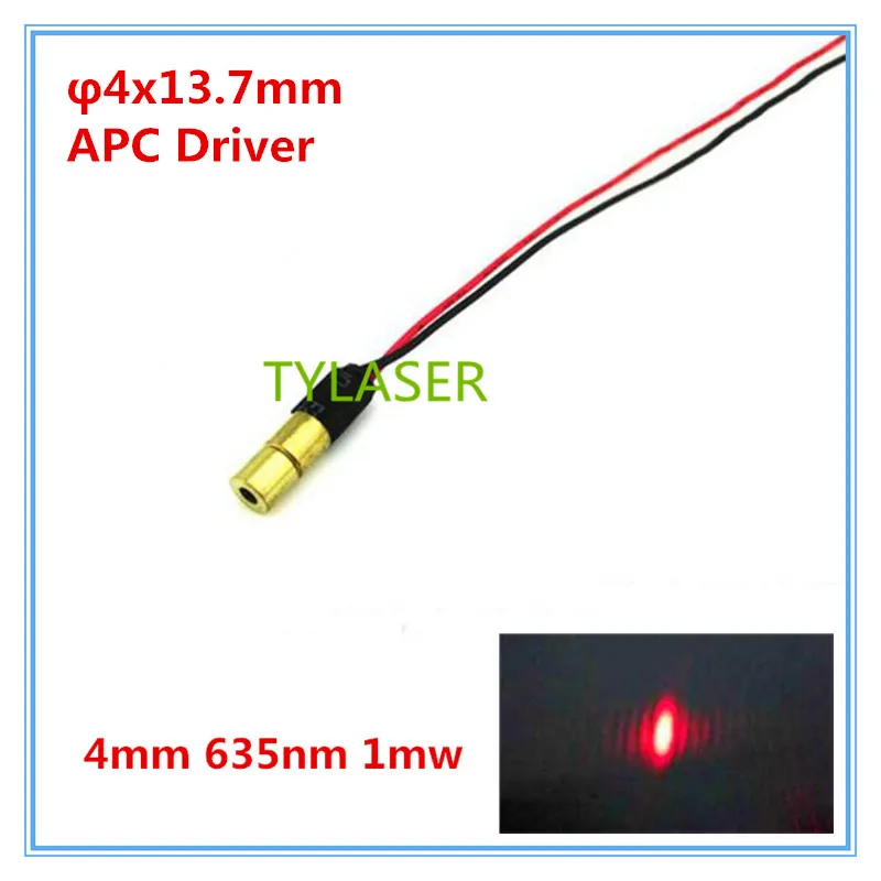 Класс II 4 мм 635 нм 1 мВт красный точечный лазерный модуль промышленного класса APC драйвер