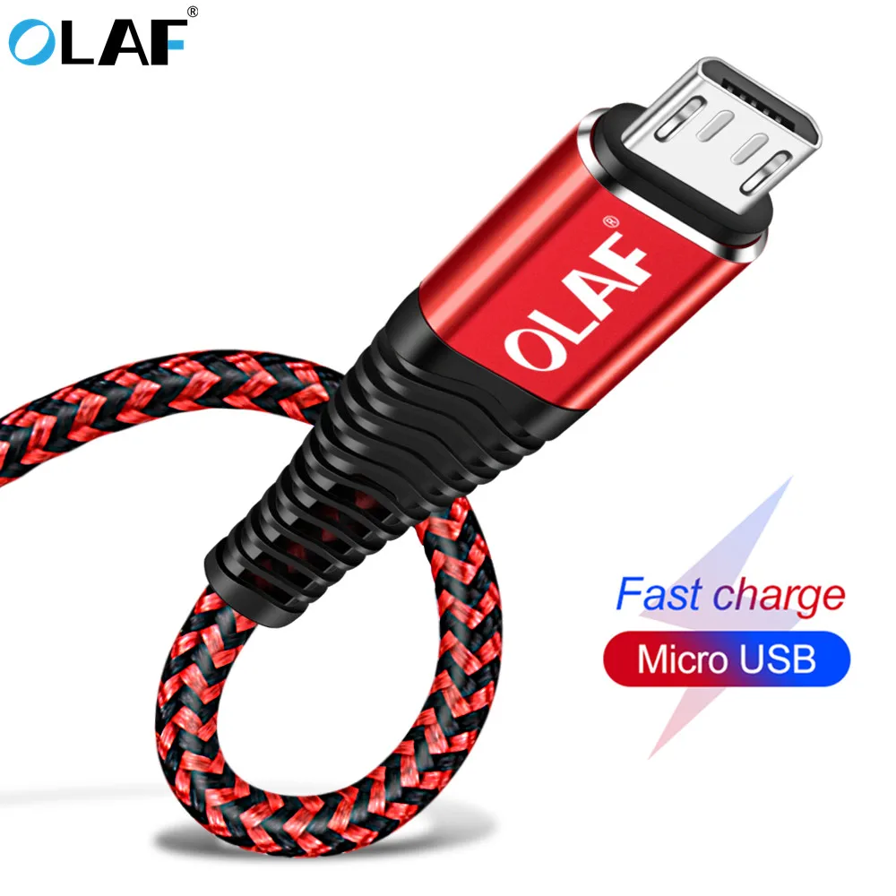OLAF Micro USB кабель для Samsung Xiaomi LG быстрая зарядка данных нейлоновая оплетка зарядное