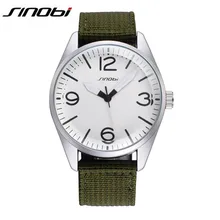 SINOBI Watches Men Luxury Brand Quartz Watch Nylon Strap Analog Display Wristwatch Mens Popular Sports Clocks Male Horloges K62
