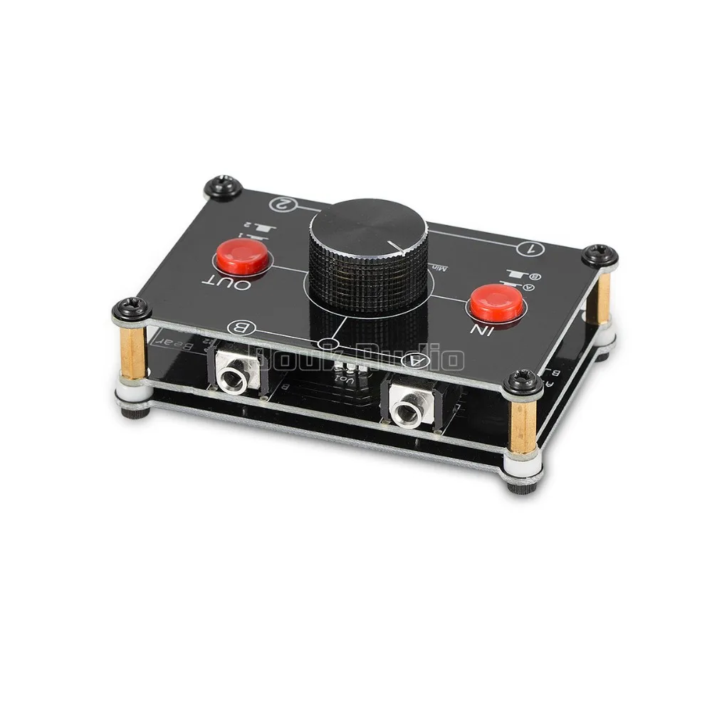 

2 In 2 Out 3.5mm A/B 1/2 Selector Audio Switcher Volume Passive Preamp Splitter