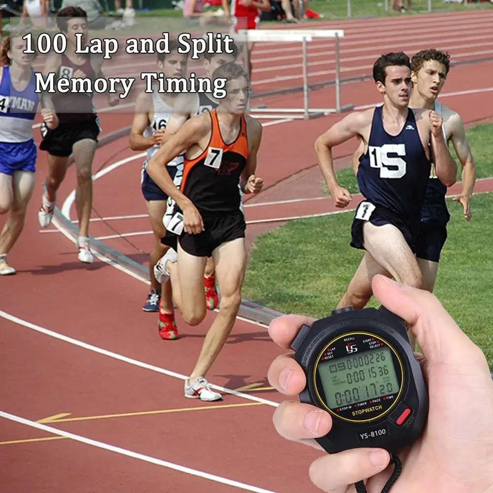 

Stopwatch Digital Stop Watch Training Running Time For Sports 60 Lap Memory 0.01 Second Stopwatch Water Resistant Timer