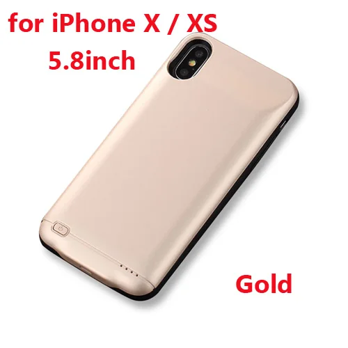 Чехол для зарядного устройства для iPhone X XS Max XR 6 6 s 7 8 3000/4000/5000mAh power Bank зарядный чехол для iPhone X XS 8 7 6 6 s Plus - Цвет: X XS Gold