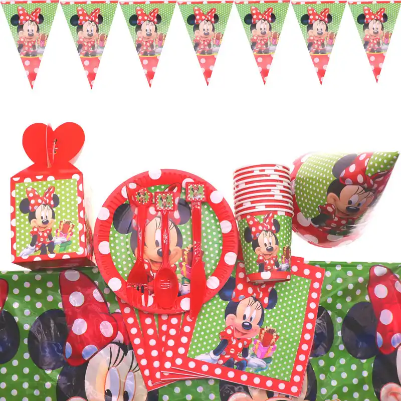 Minnie Maus Party Dekoration Fur Madchen Baby Dusche Geburtstag Party Dekorationen Kinder Geschenk Einweg Geschirr Sets Party Liefert Disposable Party Tableware Aliexpress