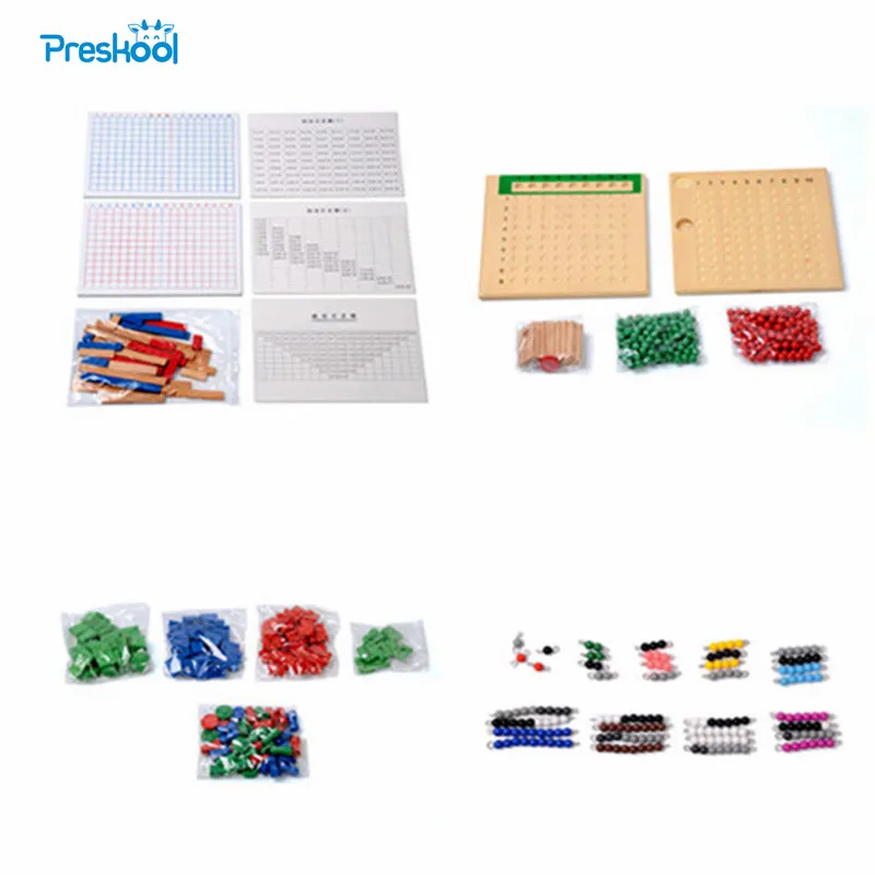 

Baby Toy Montessori Multiplication Division Beads Board Addition Subtraction Strip Stamp Game Math Beads Brinquedos Juguetes