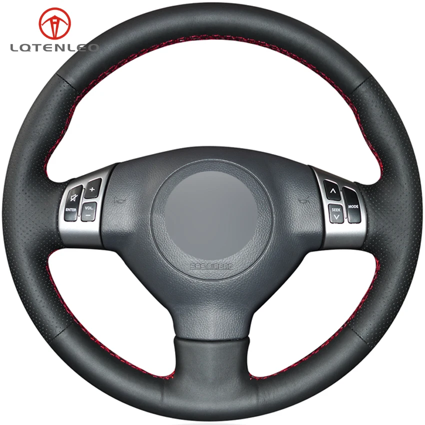 LQTENLEO черная искусственная кожа ручная прошитая крышка рулевого колеса автомобиля для Suzuki Swift 2011 2012 2013