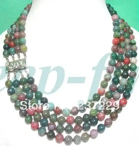 

DD Wholesale price FREE SHIPPING AMAZING 4 STRANDS INDIA CARNELIAN NECKLACE