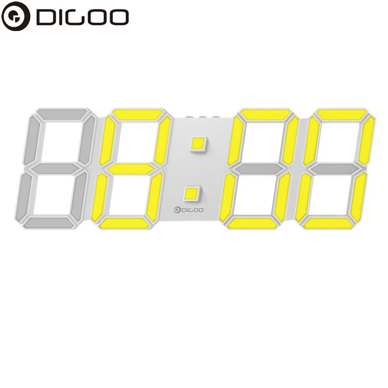 Digoo DC-K4 современные настенные часы большой 3D светодио дный светодиодный светодио дный цифровой светодиодный настольные часы дисплей часы