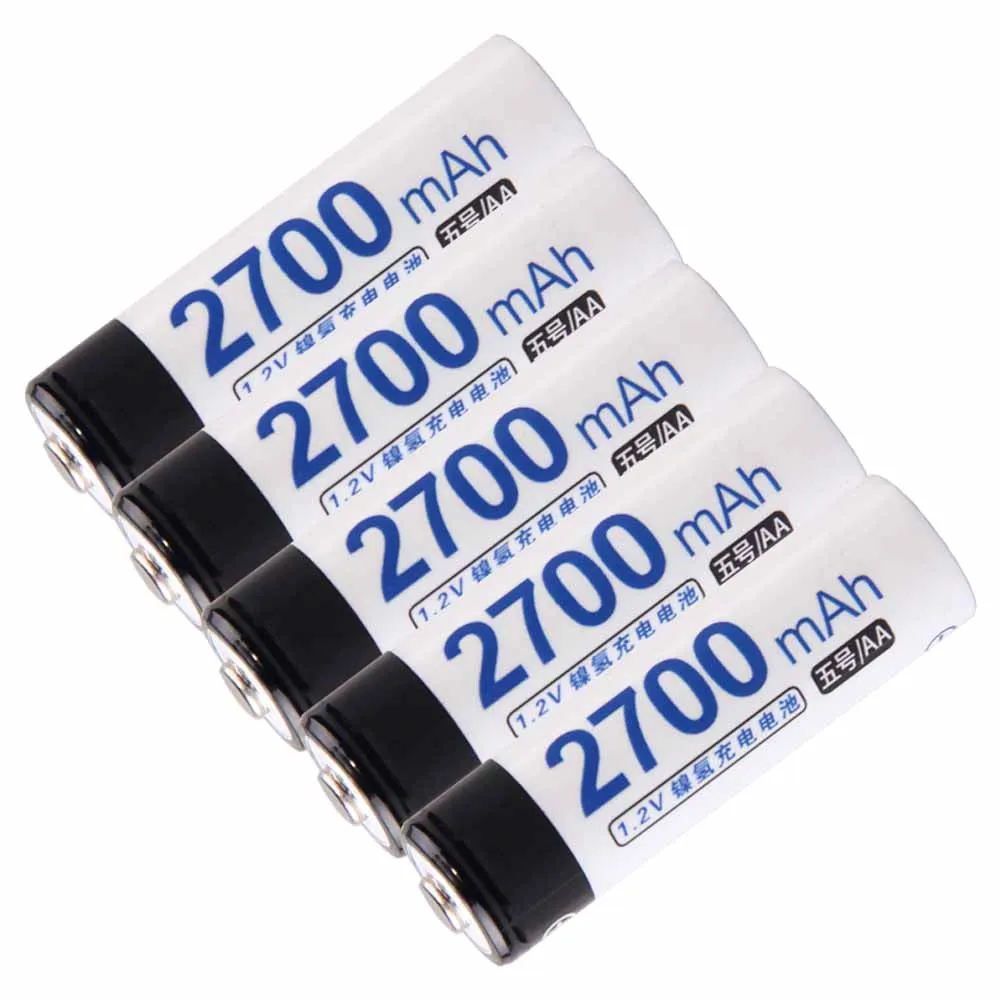

Lowest price 5 piece AA battery 1.2v batteries rechargeable 2700mAh nimh battery for power tools akkumulator