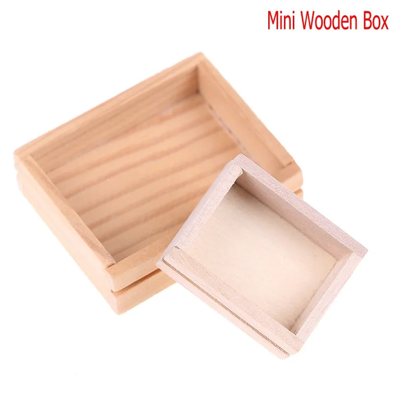 

New Mini Wooden Box Simulation Furniture Model Toys for Doll House Decoration 1/12 Dollhouse Miniature Accessories