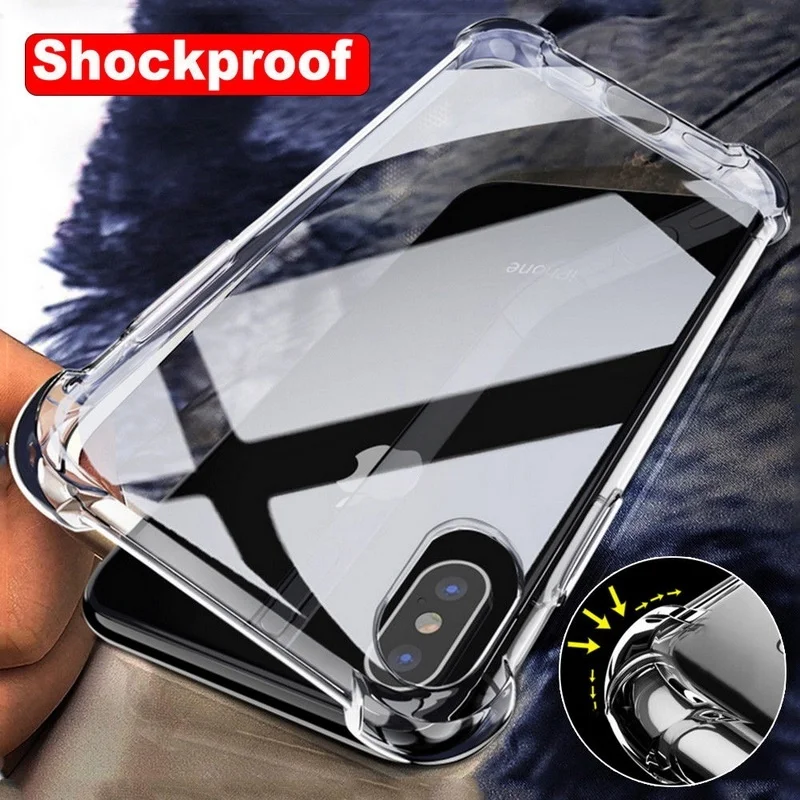 

Clear Cystal Rubber TPU Case for Iphone X Xs Max XR 7 8 6 6s Plus 5s 5 SE Anti-knock Cell Phone Cover Capa