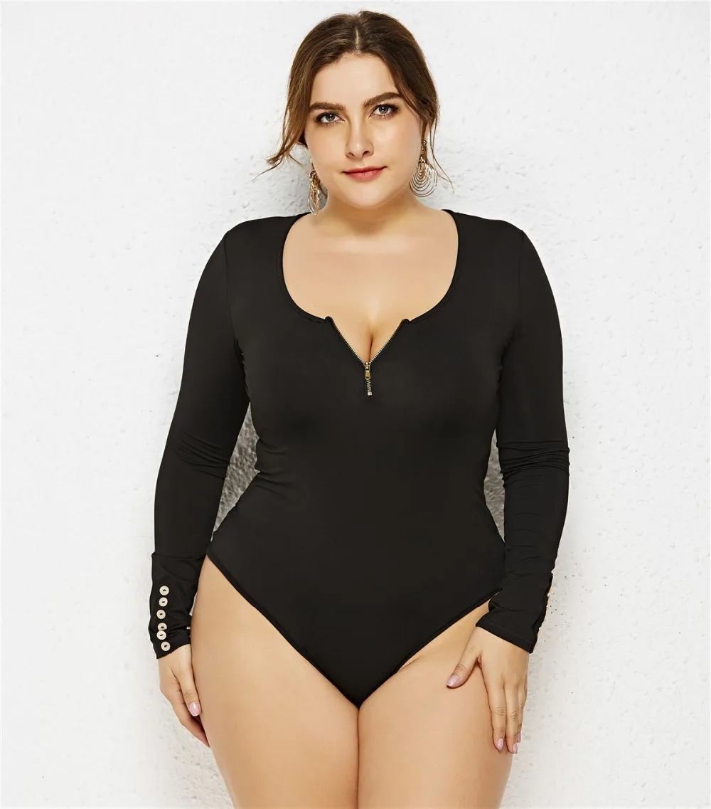 XL-6XL كبير حجم النساء طويلة الأكمام الصلبة مثير ضئيلة قاع داخلية 2019 ربيع جديد زائد حجم غمد حللا رومبير الإناث XL-6XL كبير حجم النساء طويلة الأكمام الصلبة مثير ضئيلة قاع داخلية 2019 ربيع جديد زائد حجم غمد حللا رومبير الإناث