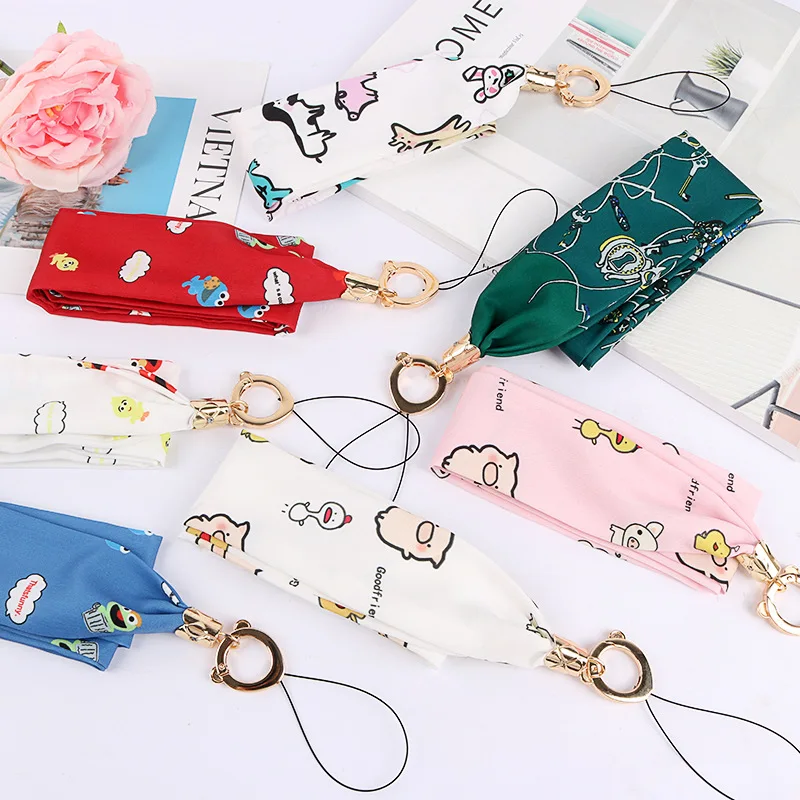 

Cartoon Sesame Street silk scarf Strap Neck Lanyards For Keys ID Card Pass Gym Mobile Phone Badge Holder DIY Hang Rope Lanyards