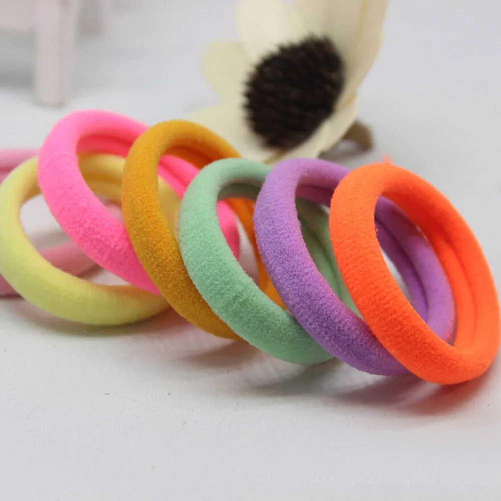 Round hairdressing nylon hair ring 20 Pcs Girl Elastic Hair Ties Band Rope Ponytail Bracelet Rubber String X0424 D1023