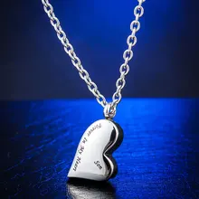 

316L Stainless Steel Heart Necklace Memorial Cremation Urn Necklace Locket Pendant Bone Ash Jewelry For Men Women Pendant N-160