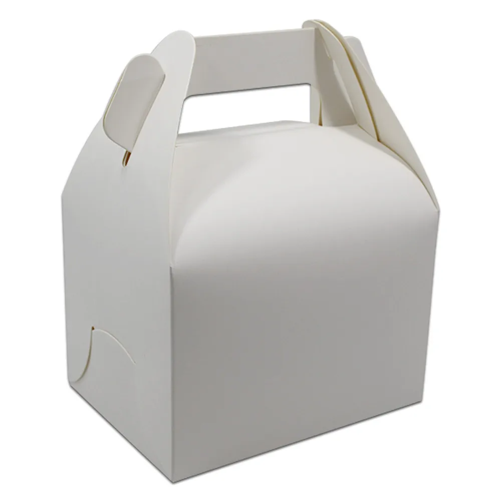 30Pcs/Lot Kraft Paper Cake Gift Packaging Box with Handle White and