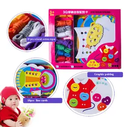 Родитель-ребенок взаимодействия игрушки Дети раннего детства головоломка носить веревку повязана карты игрушка набор красочные