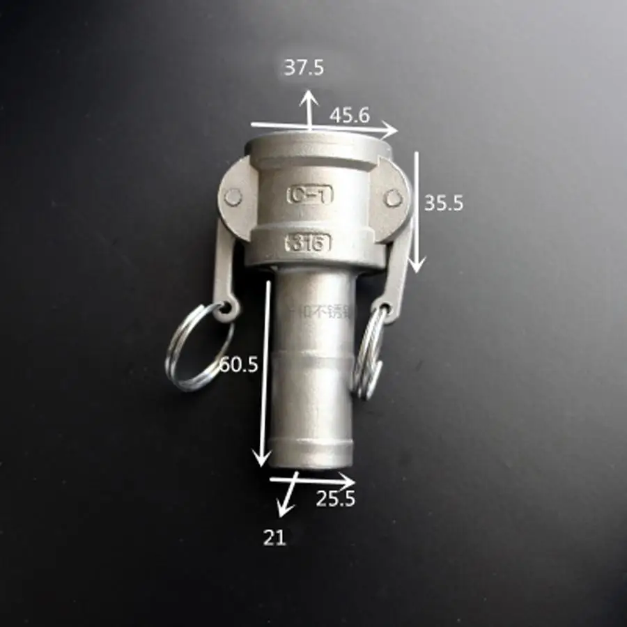 1 &quotHosetail Barb x Socket Type C Camlock БЫСТРОРАЗЪЕМНАЯ муфта 316 Stianless кулачковая канавка для