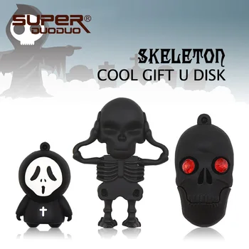 

Hot sale Skull style USB Flash Drive 4GB 8GB 16GB usb2.0 flash usb stick pen drive 32GB 64GB 128GB cle usb pendrive fashion gift