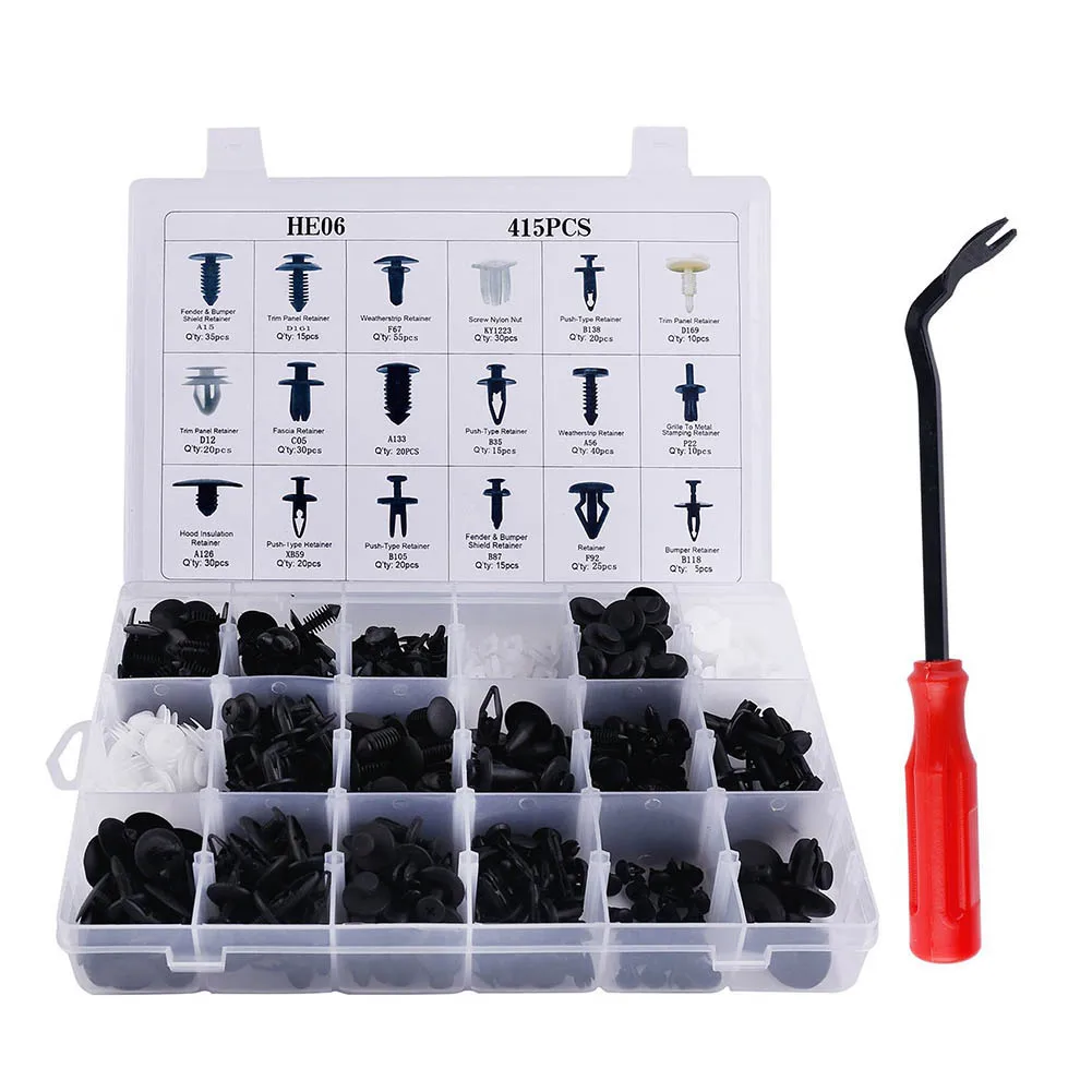 

New 415pcs Set Auto Car Push Retainer Pin Rivet Trim Clip Panel Assortment Durable Tool CSL2018