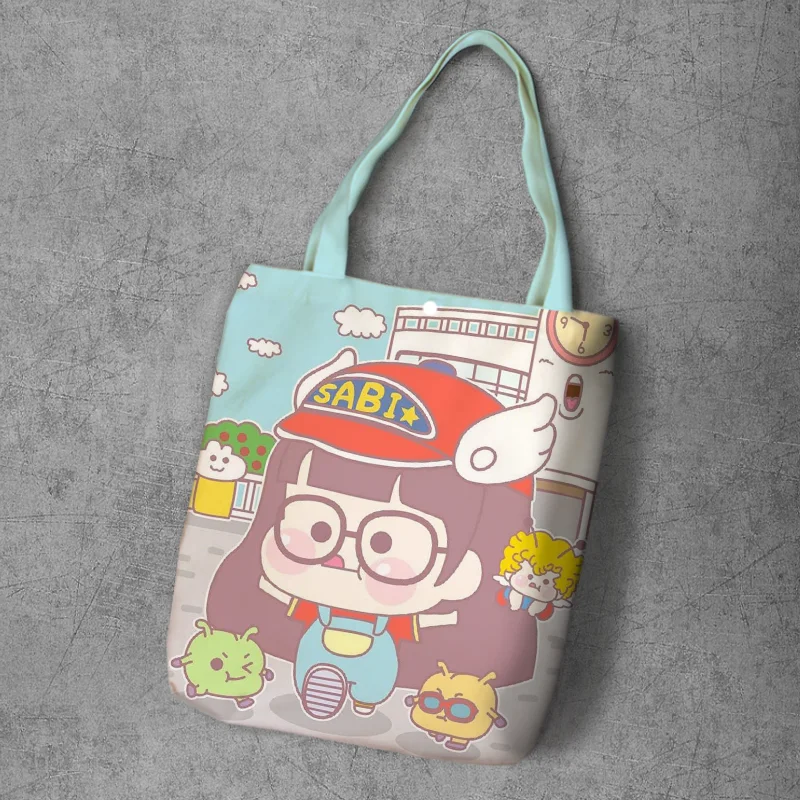 Arale девушка мультфильм студент печатных холст шоппинг рюкзак большой емкости аниме Tote Модные женские повседневные сумки на плечо - Цвет: Image Color