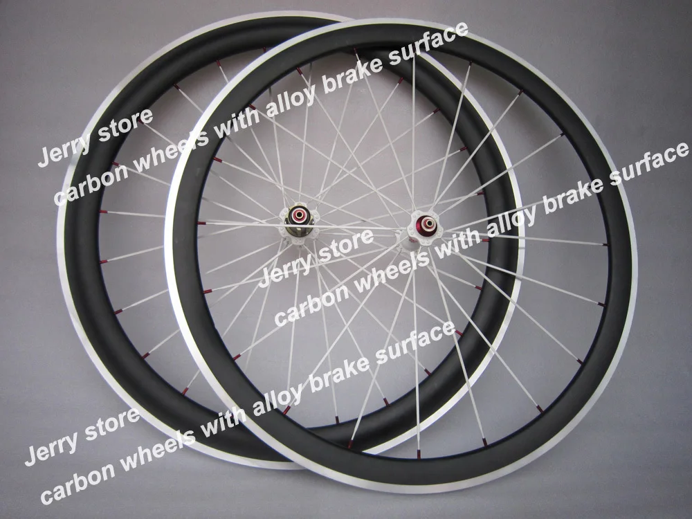 

full carbon fiber bicycle wheels alloy brake surface 50mm clincher 700C