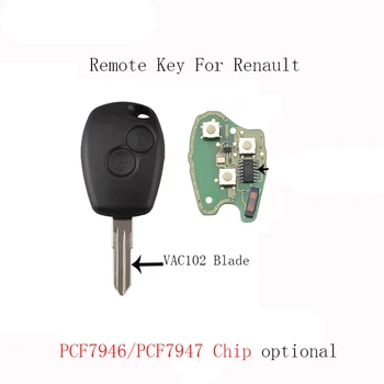 

2Buttons Remote Car key For Renault Megane Modus Clio Kangoo Logan Sandero Transponder Chip PCF7946/PCF7947 optional