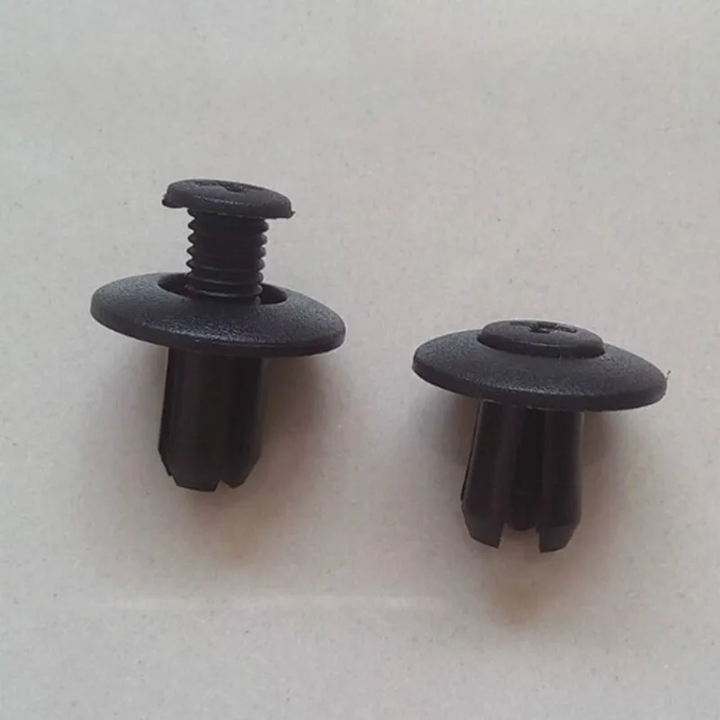 100pcs/pack Nylon Plastic Car Front Rear Bumper Car Rivet Black Fastener Bumper Clip Push
