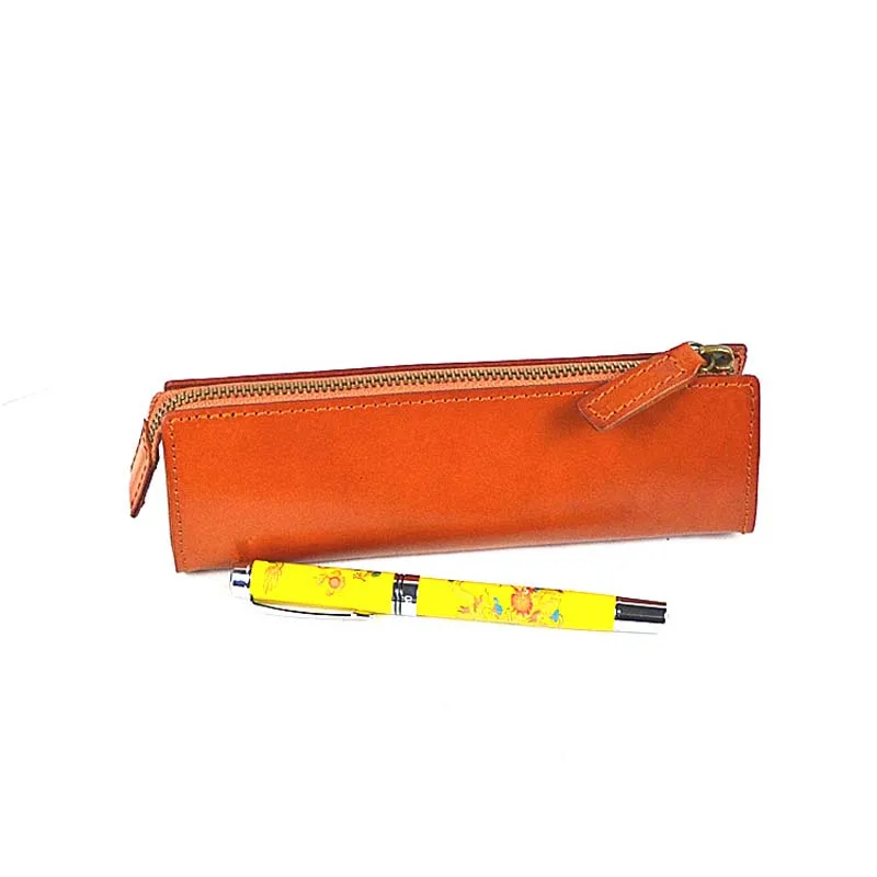 AETOO Vegetable tanned leather pencil case Retro Japanese style storage bag student cultural