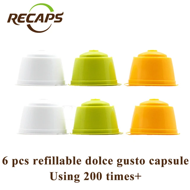 Best Offers RECAPS BPA Free 6 Pcs/Pack Refillable Reusable Refilling Coffee Capsule Pod for Nescafe Dolce Gusto Machines Brewer Makers