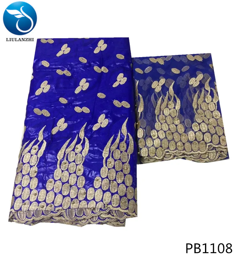 LIULANZHI синий tiuss ткань bazin Лидер продаж вышивка бусины Базен африканская кружевная ткань Базен riche getzner для свадьбы PB11