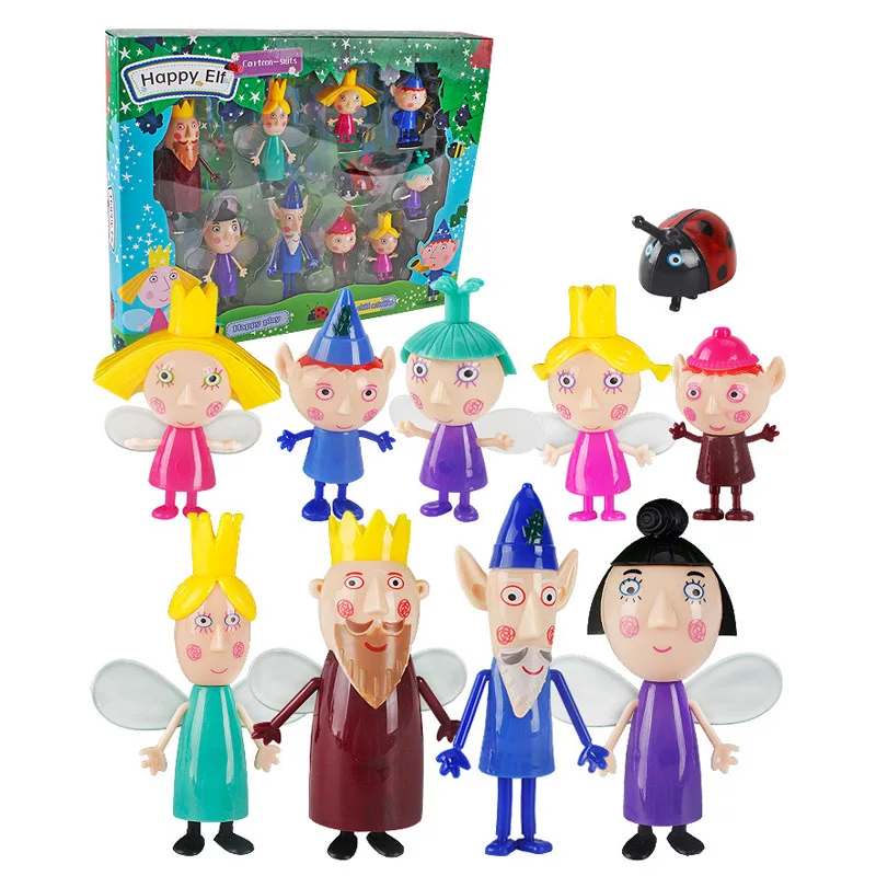10 шт./компл. игрушки из аниме Oyuncak Ben and Holly 5 см 9 ПВХ kawaii Мультяшные для детей