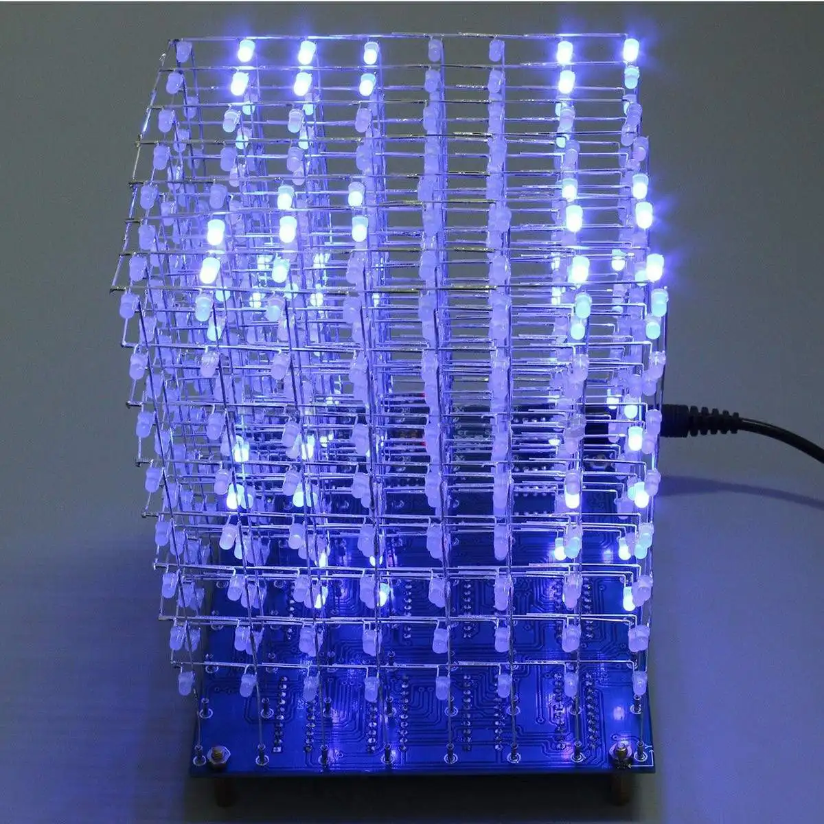 New Fashion Leory Diy 3d Led Light Cube Kit 16x16 268 Led Music Spectrum Diy Electronic Kit With Remote Control Welding Auxiliary Plate Accessories & Parts