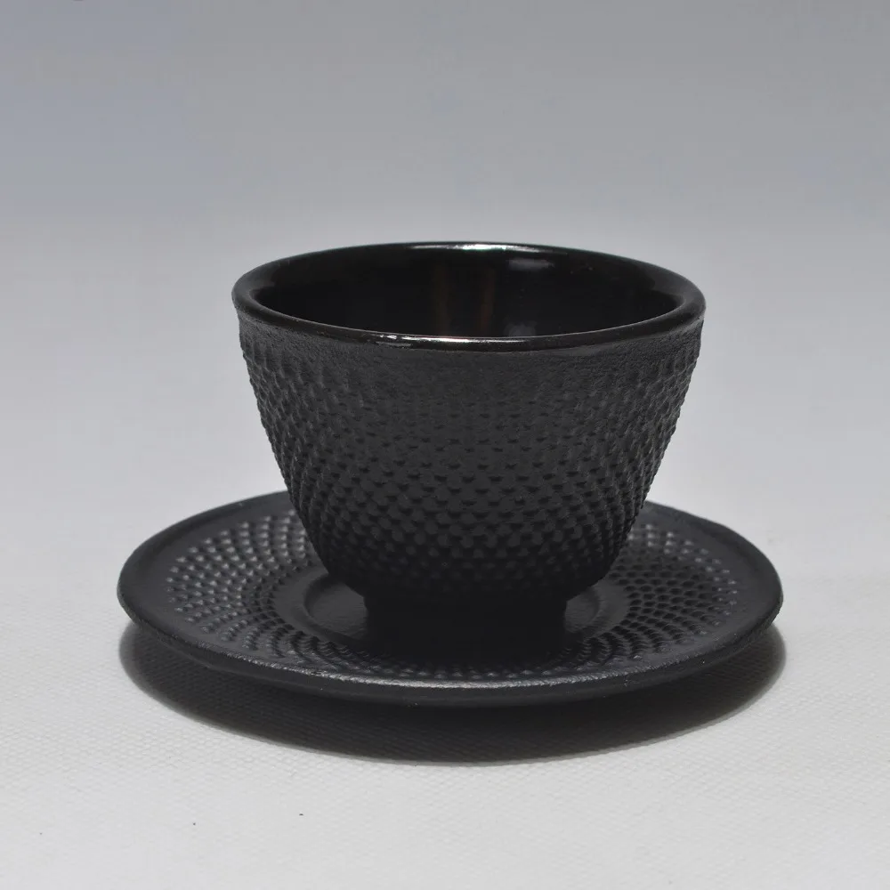

Genuine 4pcs Cast Iron Teacups With Holder Set For Teacup Drinkware Tools 70ml Handmade Kung Fu Sets Top-grade