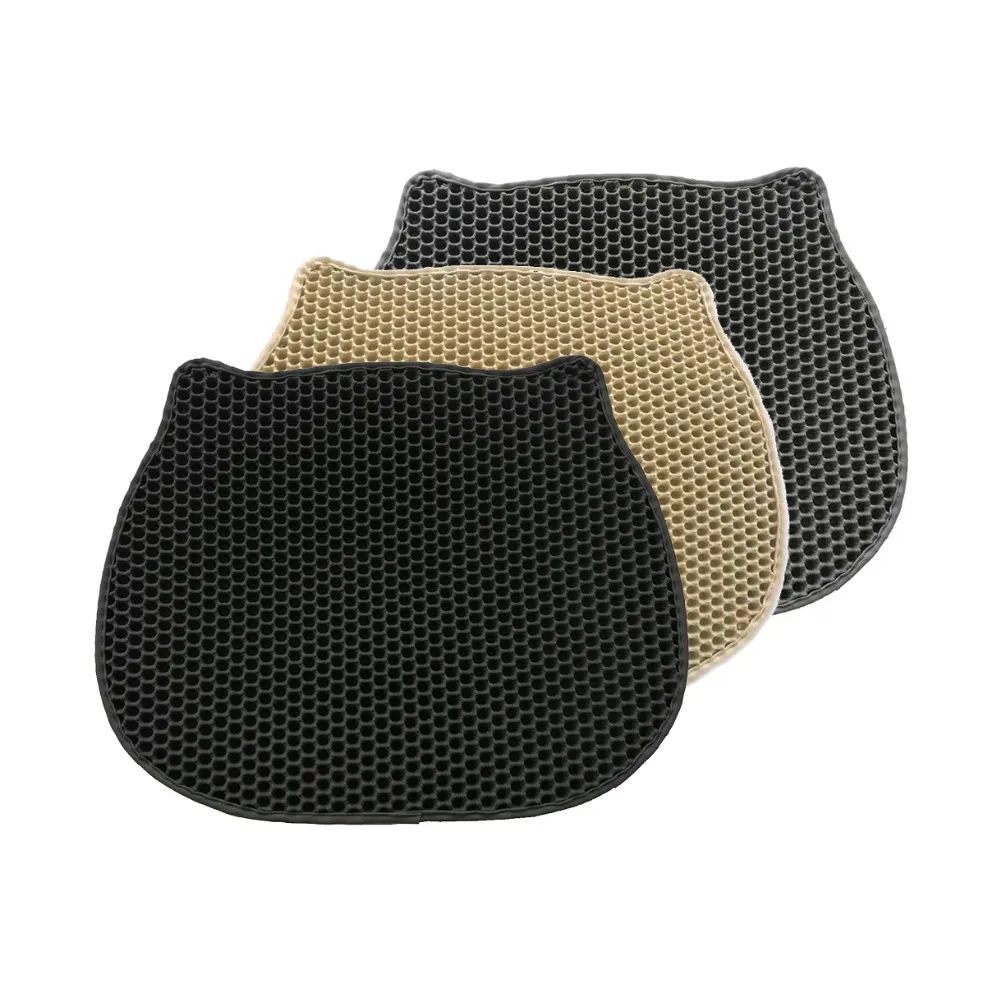 

Cat Shape EVA Waterproof Pet Cat Litter Mat Double Layer Cat Litter Trapping Pets Mat Non-slip Pet Litter Cat Mat Floor