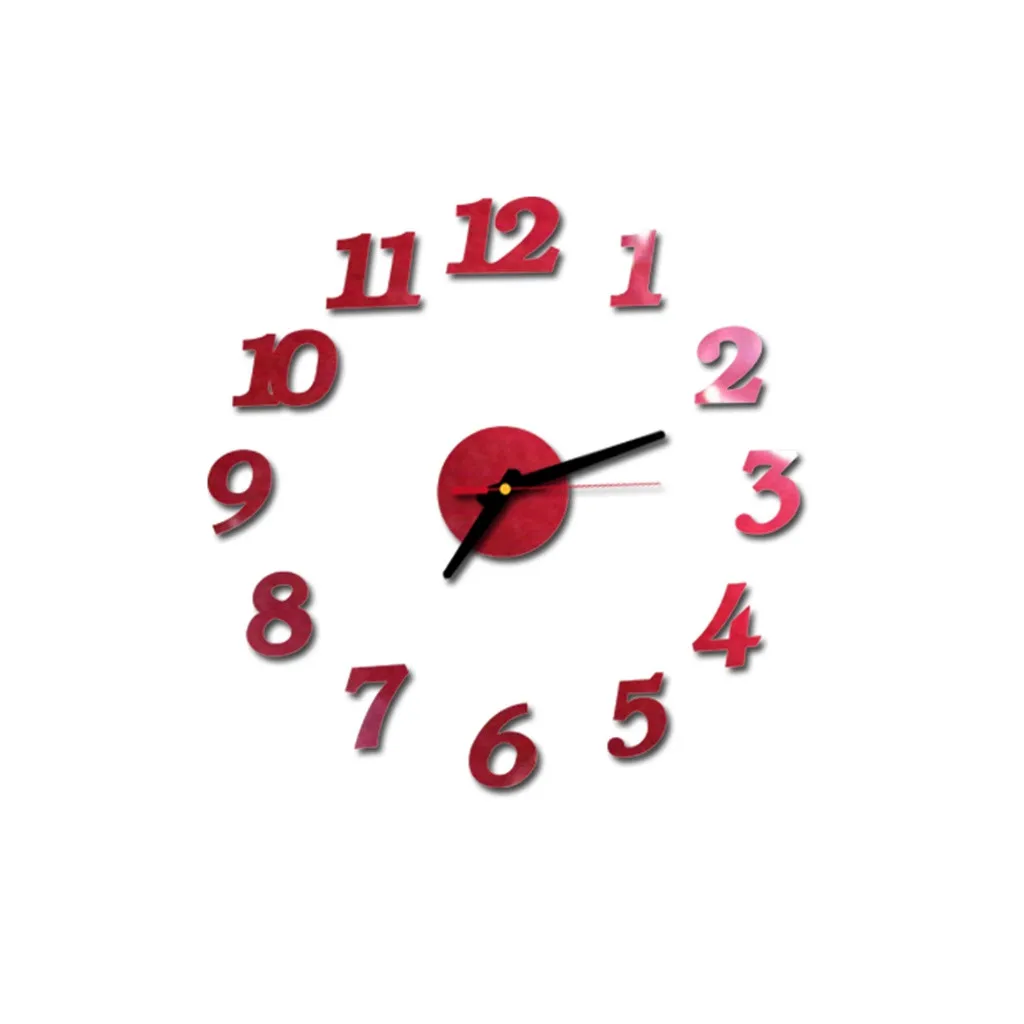 Горячая современный дизайн настенные часы стикер 3D сделай сам римские цифры акриловые зеркальные часы настенные наклейки s украшение для дома Новинка