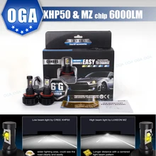OGA 2PC CANBUS For LUXEON MZ CREE LED chips XHP50 Car LED Headlight Kit H4 HB2 9003 H7 H8 H9 H11 H13 9004 9005 HB3 9006 HB4 9007