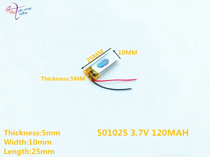 Литий-полимерный аккумулятор 501225 3,7 V 120MAH 501125 501025 рекордер Bluetooth Батарея