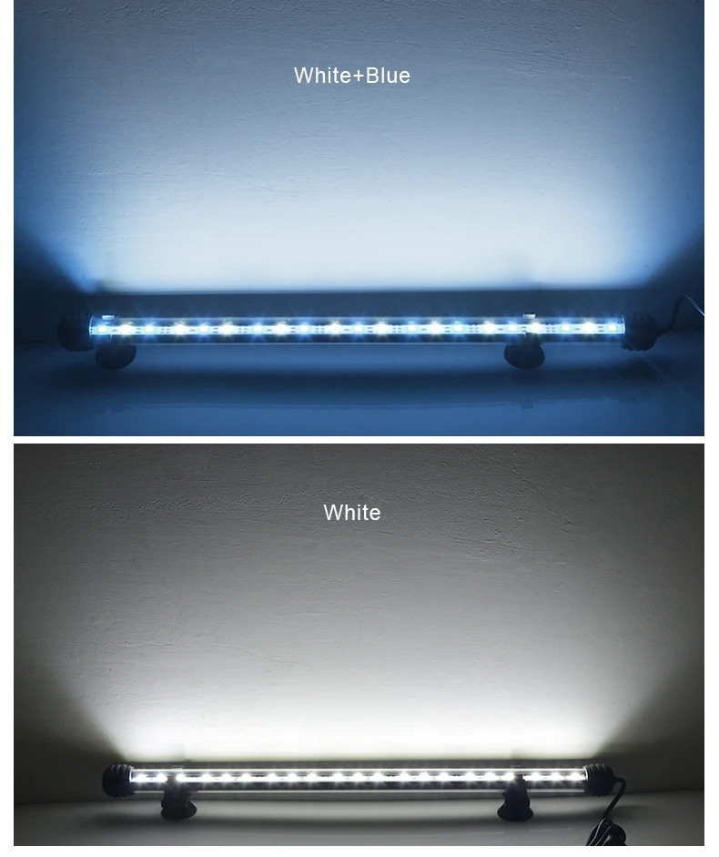 Светодиодный светильник для аквариума 220 В с вилкой европейского стандарта, подводный барный светильник s, белый, синий, RGB, светодиодный светильник для аквариума 19 см, 29 см, 39 см, 49 см