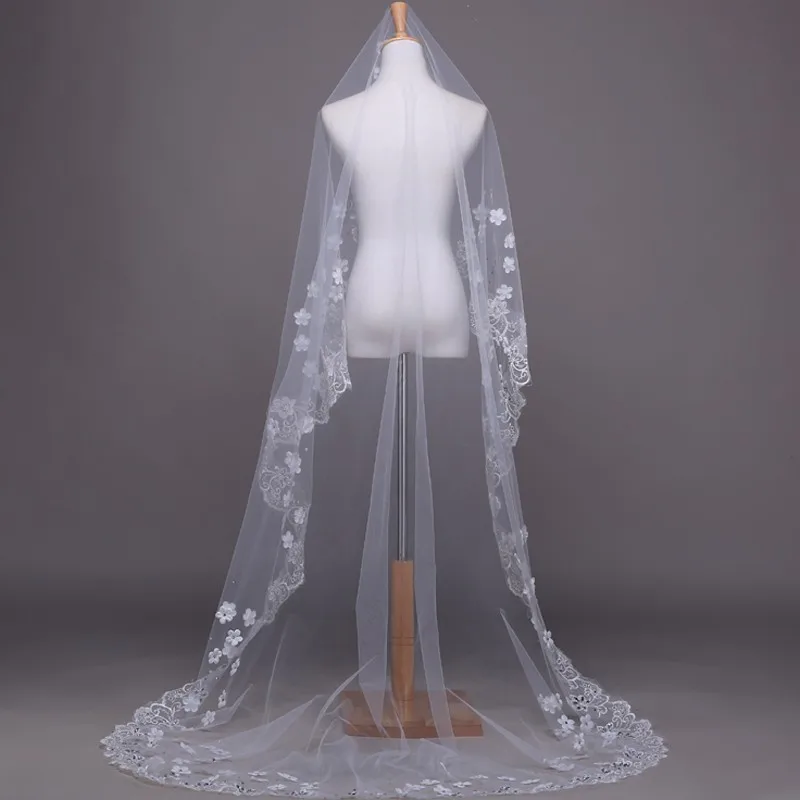 2016 горячий новый Идеально Подходит для фата 3 м длинные вуаль элегантный и стильный алмазный цветок элегантный красивая свадебная фата ZX999