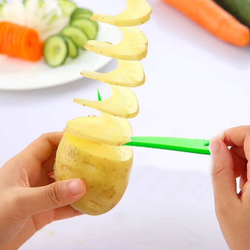 

Creative ABS Fruit And Vegetable Spiral Slicer Kitchen Cutting Potato Vegetable Pattern Carved Flowers TB Sale