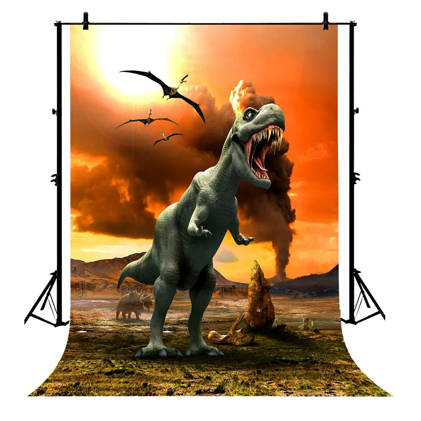 

5x7ft Tyrannosaurus Rex Dinosaur Birthday Party Polyester Photo Background Portrait Backdrop