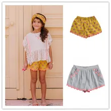 Вязаная для маленьких девочек льняная одежда для девочек шорты для девочек женские джинсовые шорты Штаны Одежда для девочек детская одежда детские короткие брюк с бантом для малышей