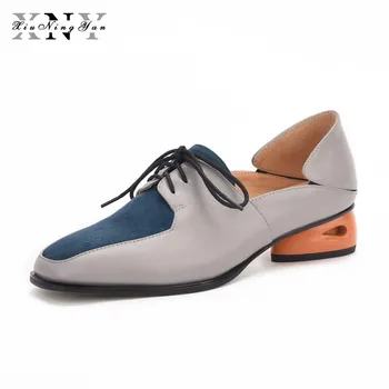 

Women oxford Spring shoes genuine leather loafers for woman sneakers female oxfords ladies single shoes strap 2019 summer shoes