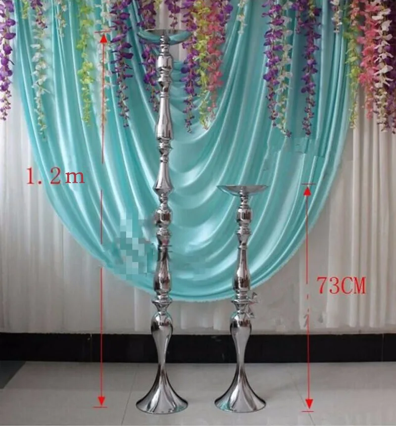 Подсвечники настольная подставка цветы ваза-подсвечник 70 см/2" дорожный свинцовый серебряный канделябр центральная часть Свадебные украшения 07803