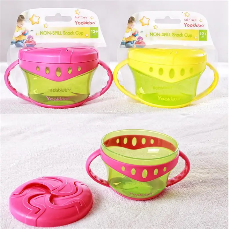 Baby Non Spill Snack Cup Soft plastic portable Snack storage container
