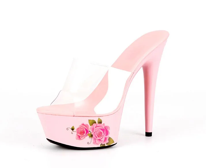 

Shoes Woman Slippers New Female Ultra-high-heeled 15cm Platforms Slippers 2018 New Models Women's Models Thick Sandals