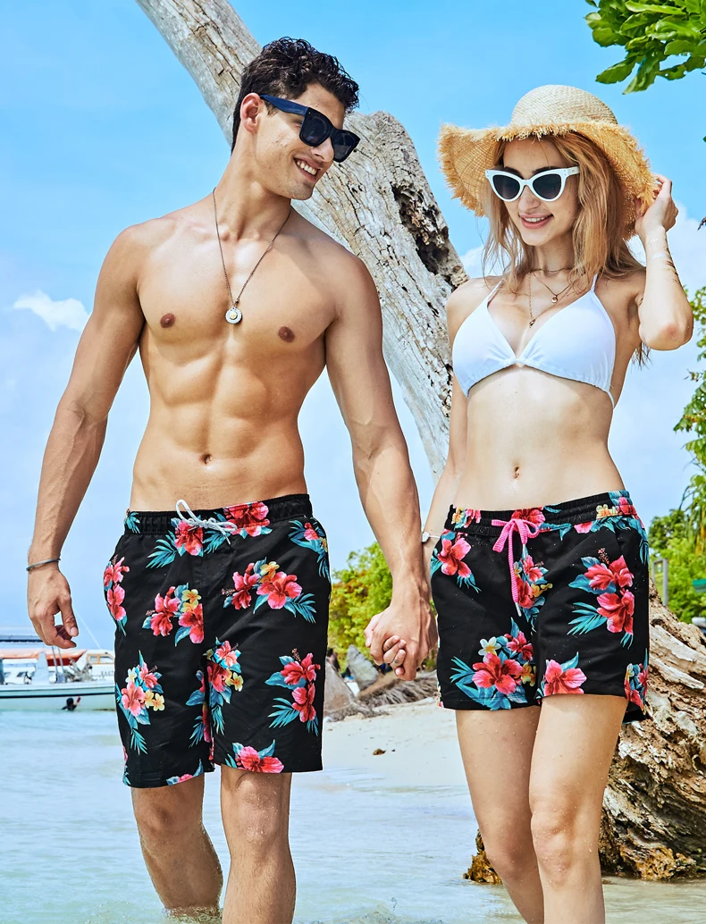 New Summer female’s Swimming trunks swimsuit joggers printed breathable quick dry surfing swimwear board shorts briefs mesh