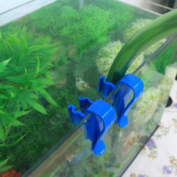 

New 2Pcs Blue Aquarium Fish Tank Water Tube Hose Mount Holder For 8-16mm Pipe Filtration