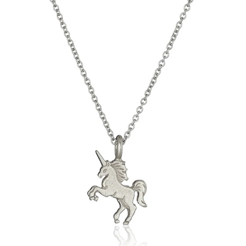 ROMAD Life is magical Unicorn Pendants Necklace for Girls Women Silver