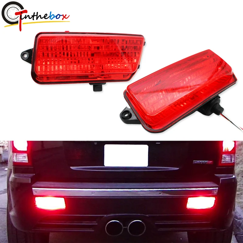 

Gtinthebox Complete Set LED Rear Fog Light Kit w/ LED Bulbs, Rear Foglamps, Wirings For 2005-2010 WK1 Jeep Grand Cherokee WK1